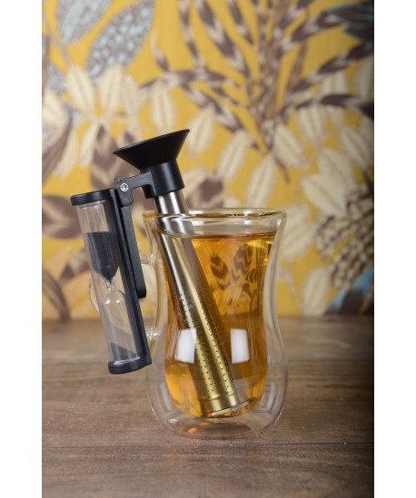 Passe thé avec minuteur noir