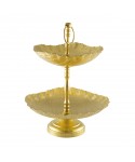 Matte gold 2-tier serving tray