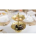 Matte gold 2-tier serving tray