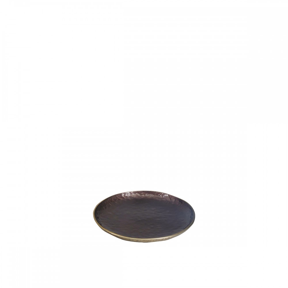 Brown round decorative bowl 39x39x3.5cm