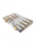 White and gold acrylic backgammon set case