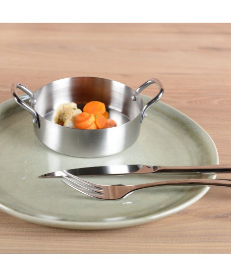 Mini matte round casserole with two handles 12x12x4cm