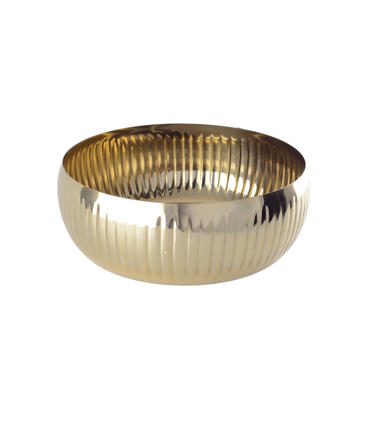 Coupe à fruits dorée à motif côtelé 24cm
