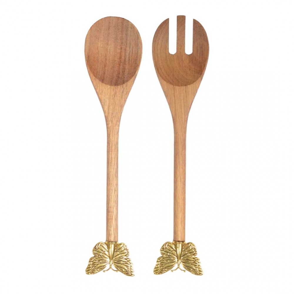 Gold butterfly salad servers