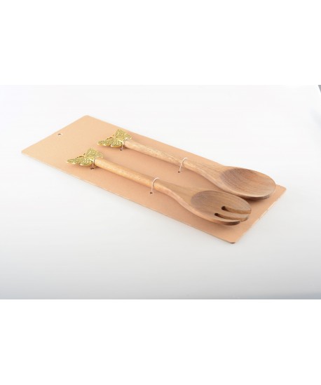 Gold butterfly salad servers