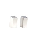 Silver leaning salt and pepper shakers 2.5x2.5x5.5cm