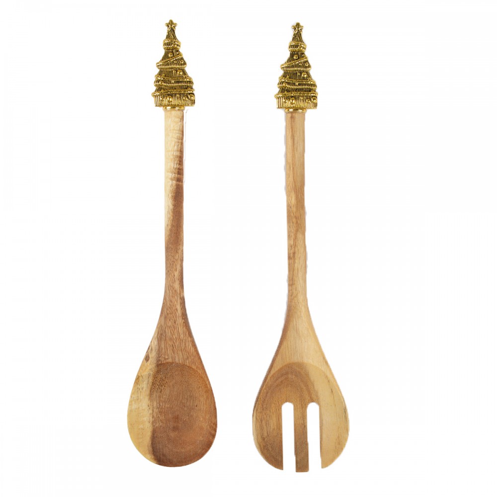 Couverts à salade acacia sapin