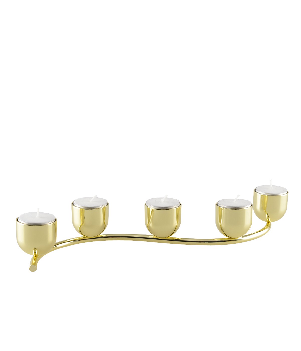 Gold twisted 5-light tealight candelabra