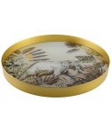 Golden elephant Kenya round tray