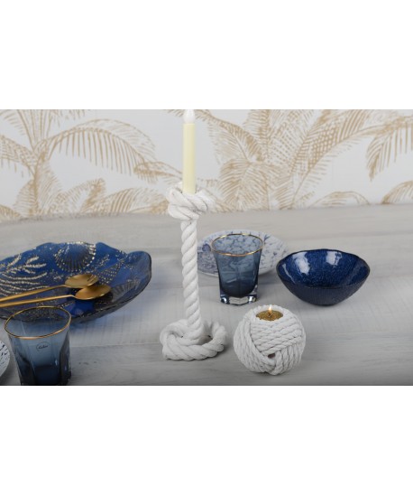 Indigo blue soup bowl