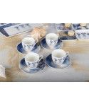 Coffee cups with jellyfish saucers - set of 4
