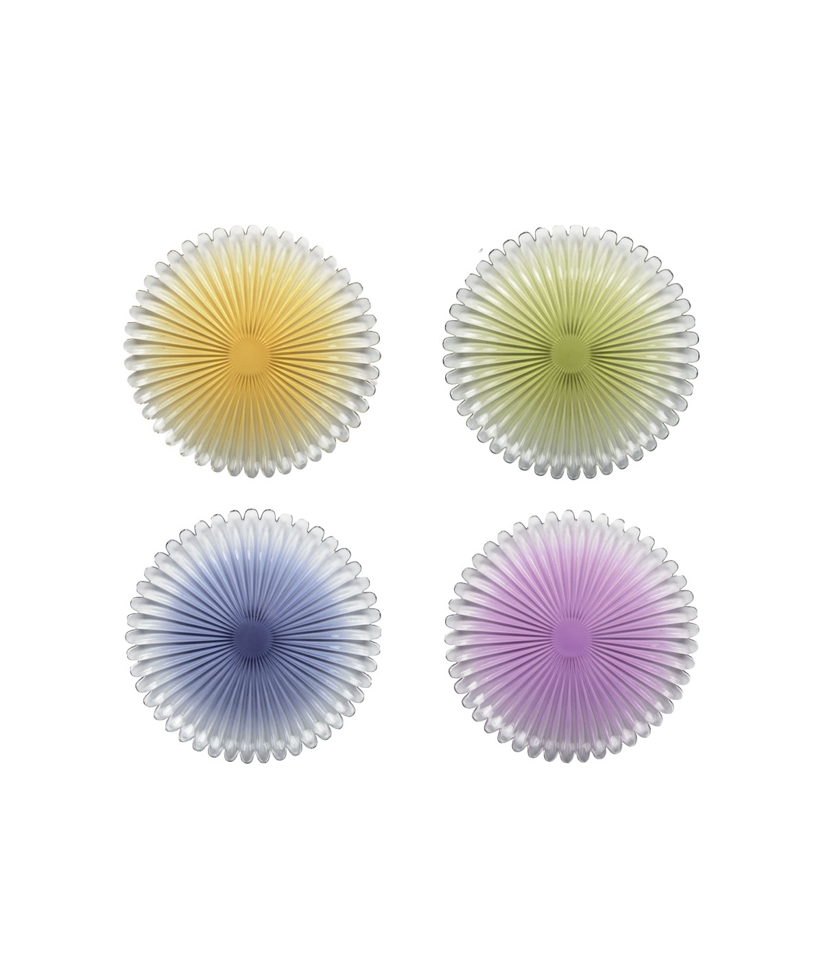 Assiettes à dessert multicolores - lot de 4