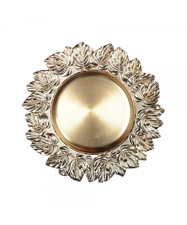 Dessous d'assiette feuille doré