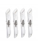 Silver nutcracker napkin rings - set of 4