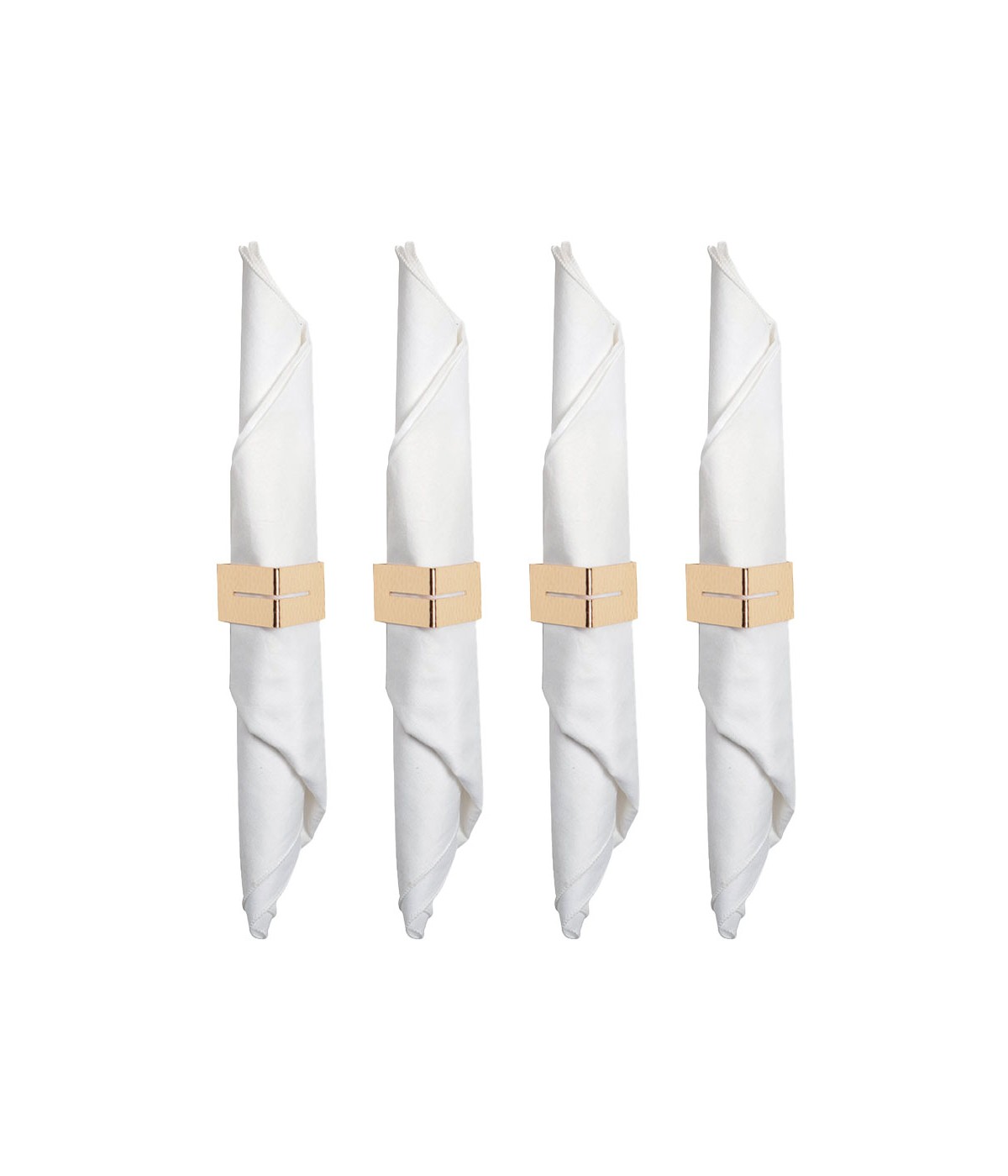 Hammered gold triangle napkin rings - set of 4
