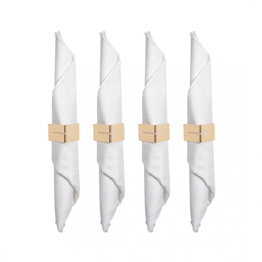 Hammered gold triangle napkin rings - set of 4