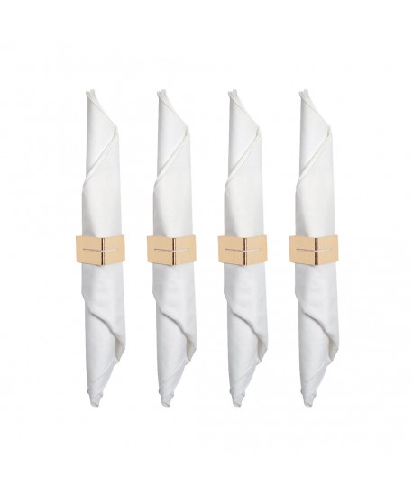 Hammered gold triangle napkin rings - set of 4