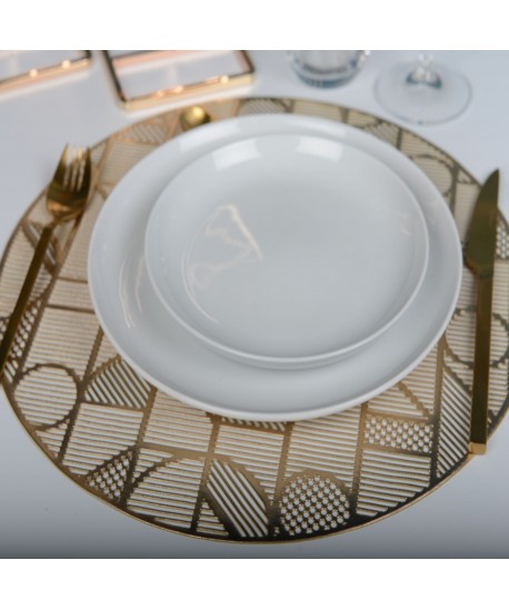 Dessous d'assiette géométrique doré