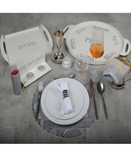 Dessous d'assiette géométrique argent