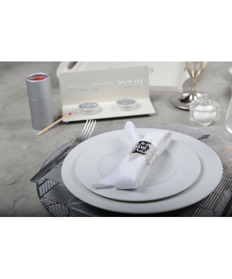 Dessous d'assiette géométrique argent