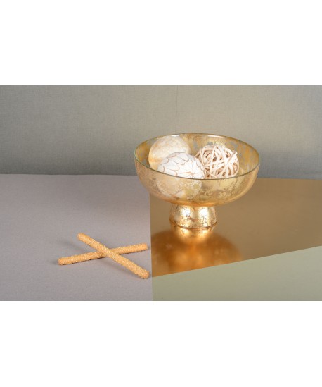 Coupe sur pied dorée 27x27x9cm