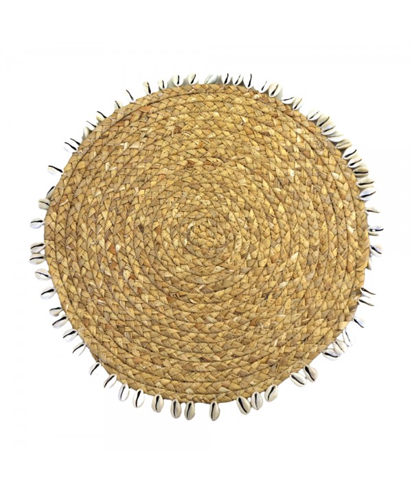 Dessous d'assiette en osier avec coquillages