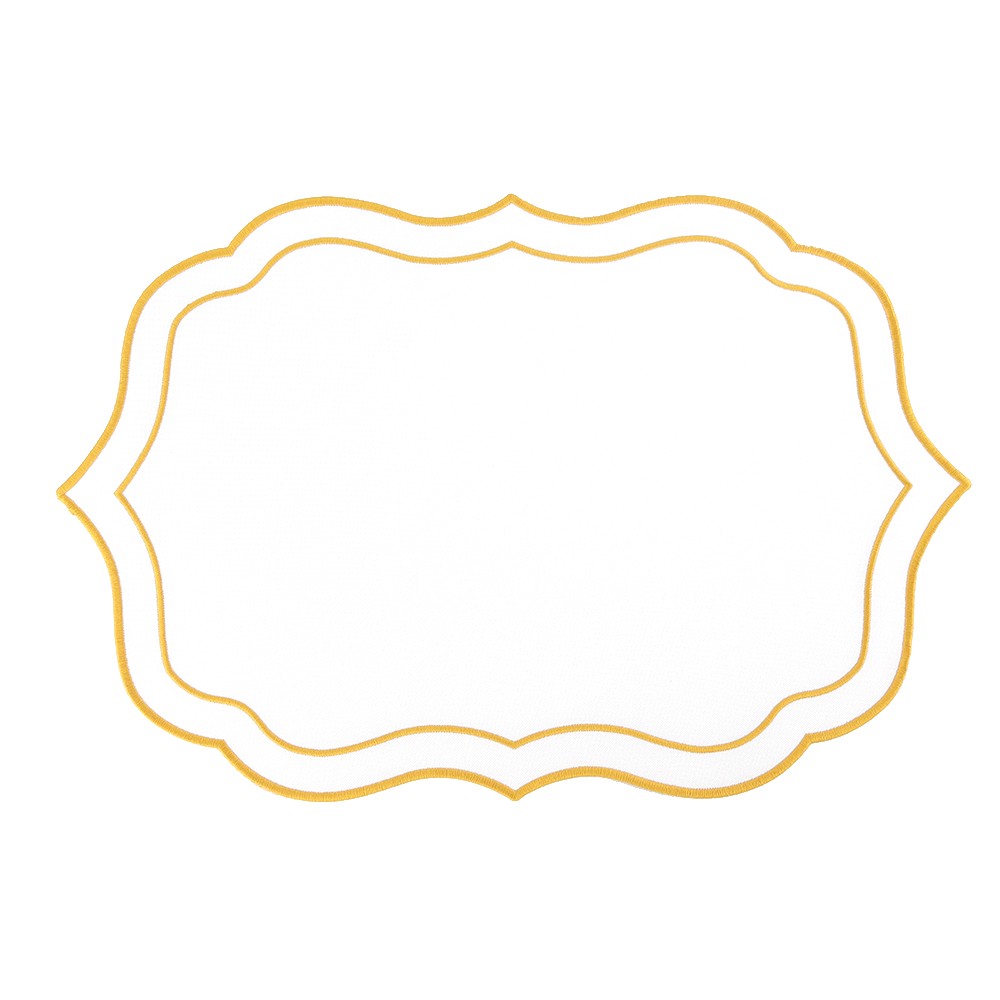 White and gold plate mat