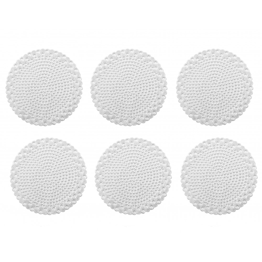 Dessous de verre rond argent - lot de  6