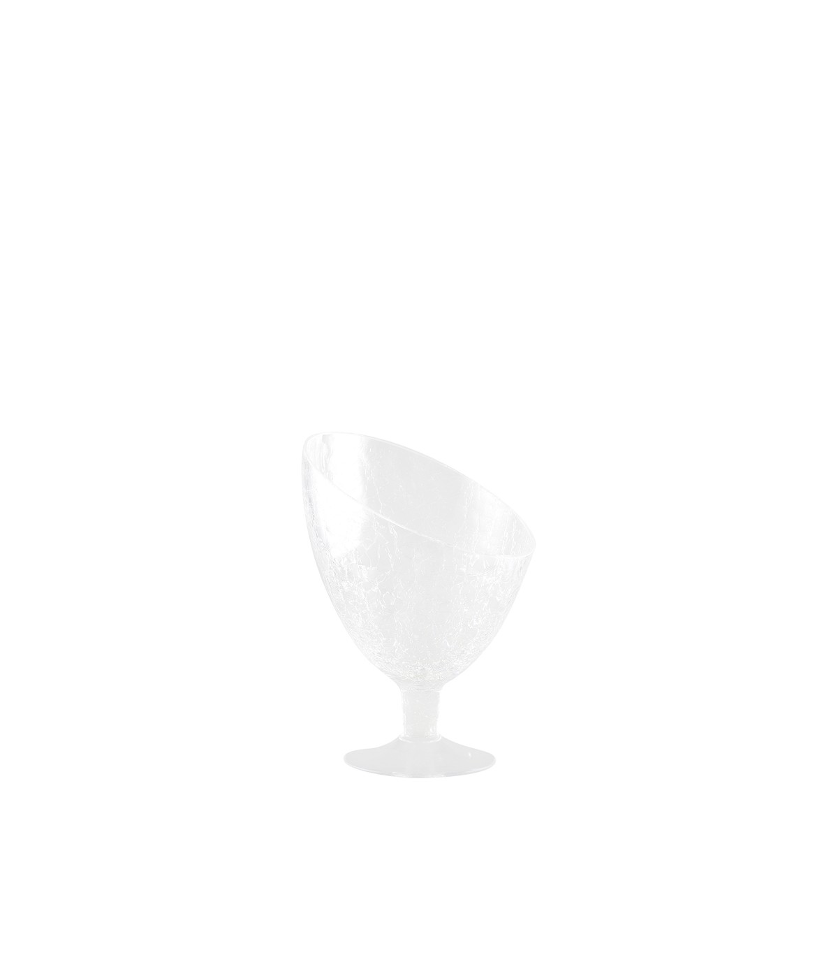 Cracked effect glass pedestal bowl conical 18x18x25cm
