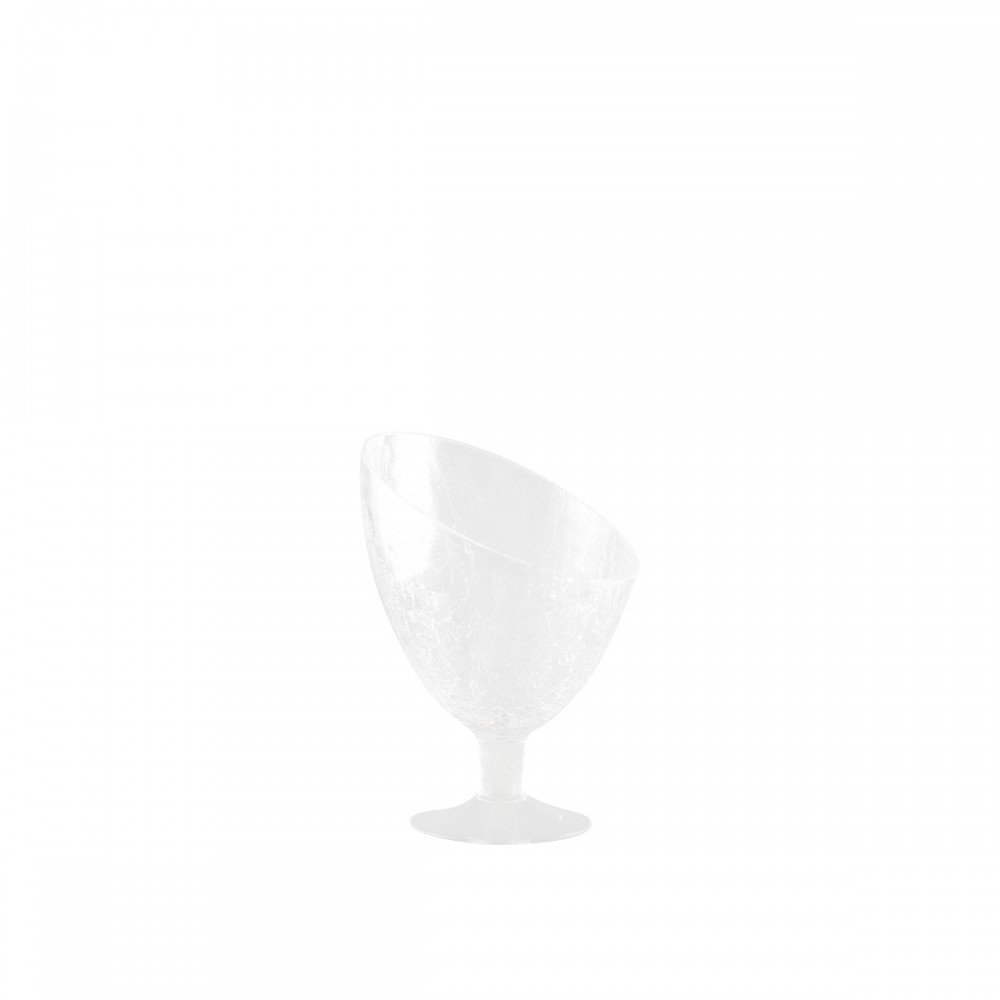 Cracked effect glass pedestal bowl conical 18x18x25cm