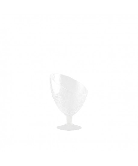 Cracked effect glass pedestal bowl conical 18x18x25cm