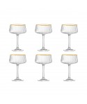 Coupettes à champagne bord doré 220ml - lot de 6