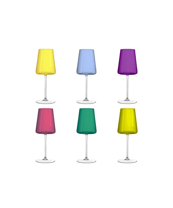 Verres à vin 400ml 6 couleurs - lot de 6
