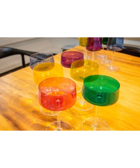 Coupettes à champagne 6 couleurs 230ml - lot de 6