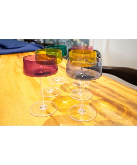 Coupettes à champagne 6 couleurs 230ml - lot de 6