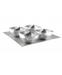 Set of 4 bowls on aluminum tray