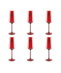 Flûtes à champagne rouge - lot de 6