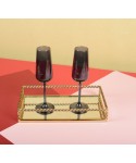 Black champagne flutes – set of 6