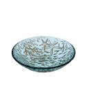 Bol en verre bleu mer 20x20x6cm