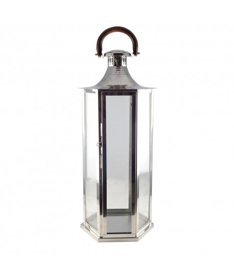 Large glass lantern 33x28x80cm