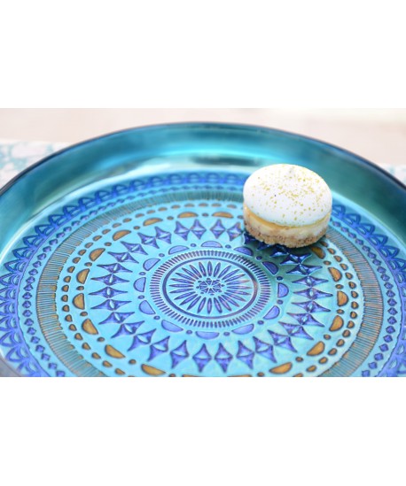 Plateau bleu coachella 34.5x34.5x4.5cm