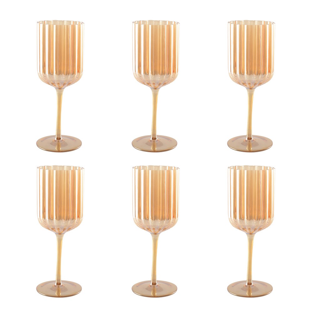 Verres à vin doré - lot de 6
