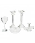 Kiddush glass box Shabbat salt bowl and candle holder