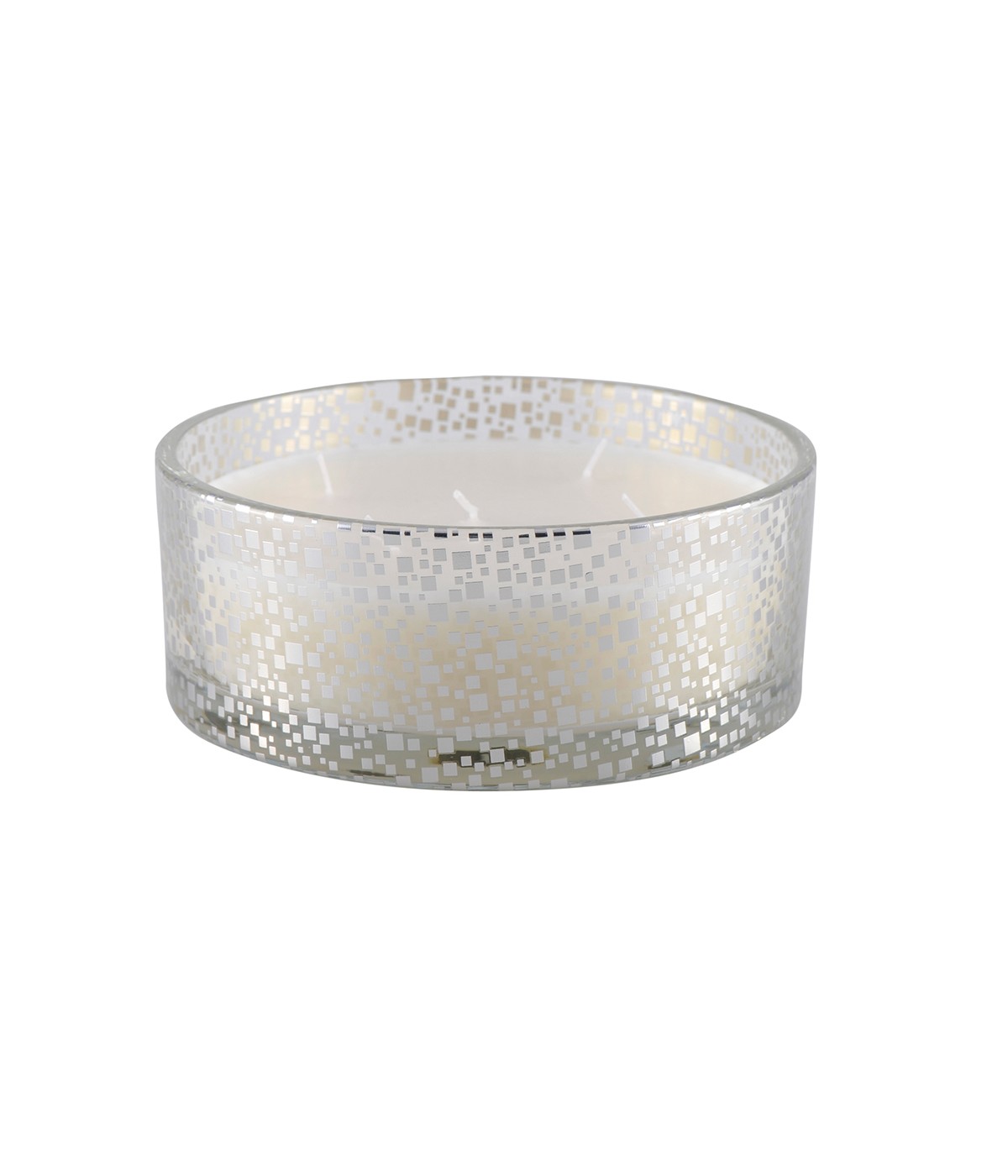 Bougie vanille pot en verre argent