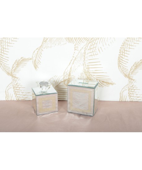 Tsedaka Gold Mirror Saving Box 11x8x12cm