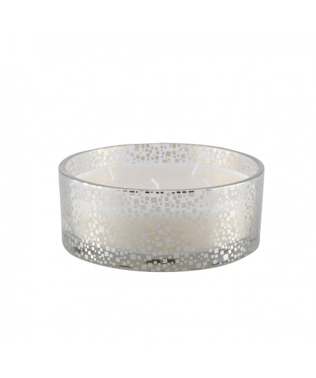 Vanilla candle silver design 15x15x6cm