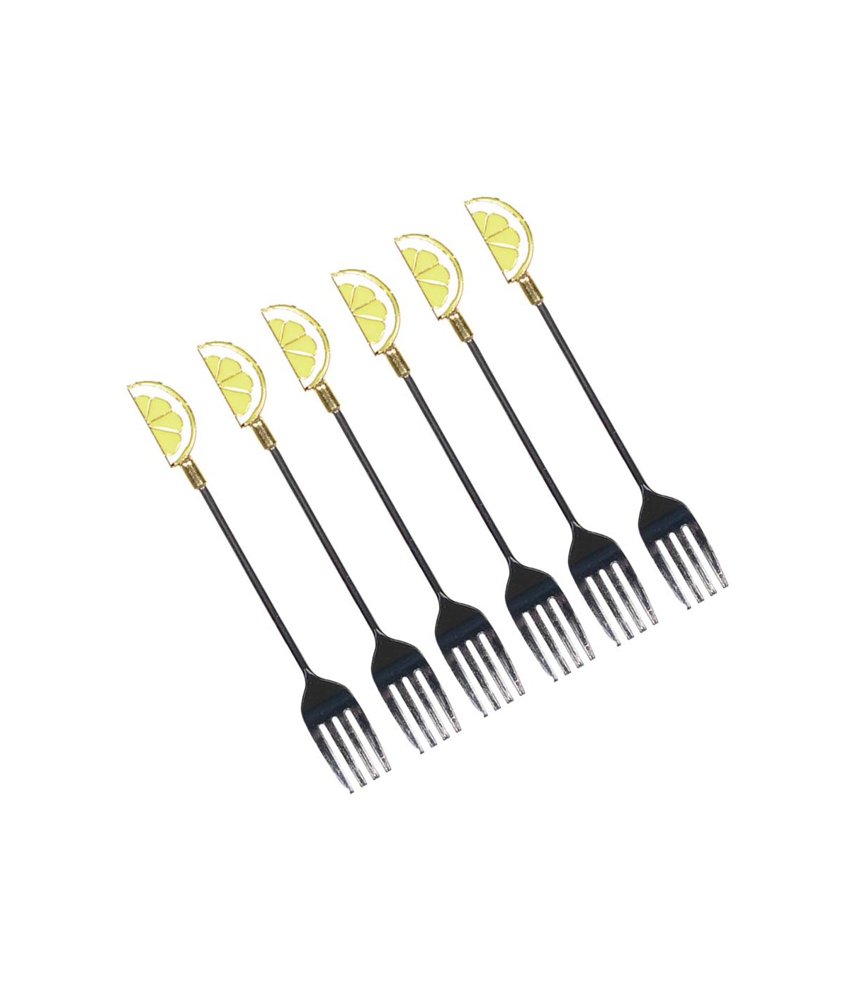 Fourchettes à dessert citron - lot de 6