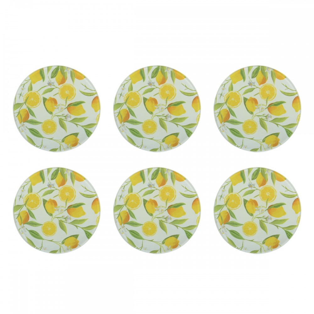 Dessous de verre citron - lot de 6