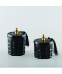Black box with candle with tussle 8x12cm