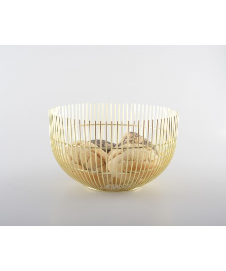 Corbeille à pain dorée grand modèle 20x20x12cm